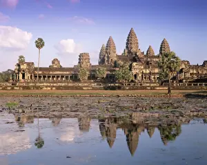 Cambodia Prints: Angkor Wat reflected in the lake, UNESCO World Heritage Site, Angkor, Siem Reap Province