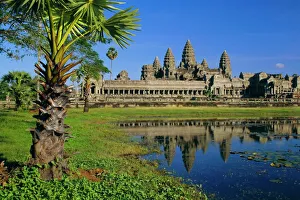 Uninhabited Prints: Angkor Wat, temple in the evening, Angkor, Siem Reap, Cambodia