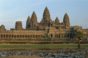 Cambodia Gallery: Angkor Wat temple in the evening, UNESCO World Heritage Site, Siem Reap