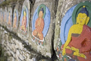 Carve Prints: Ani Wall, Tashiding Gompa, Tashiding, Sikkim, India, Asia