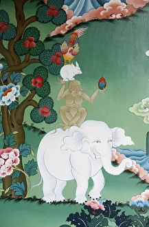 Images Dated 25th July 2007: Animal friendship tale at Kopan monastery, Kathmandu, Nepal, Asia