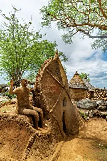 Cameroon Prints: Animist shrine on the border of Nigeria, Northern Cameroon, Africa