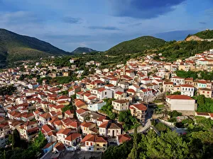 Samos Prints: Ano Vathy, elevated view, Samos Town