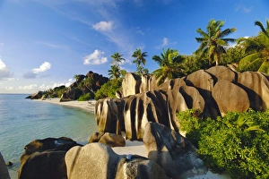 La Digue Prints: Anse Source d Argent Beach