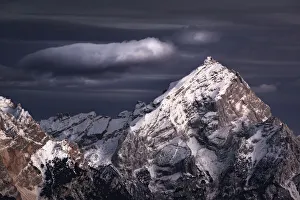 Antelao mountains with snow and a lonely cloud, Dolomites, Trentino-Alto Adige, Italy