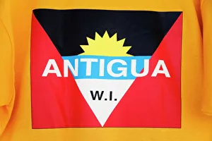 Symbol Prints: Antigua and Barbuda national flag on a teeshirt, St