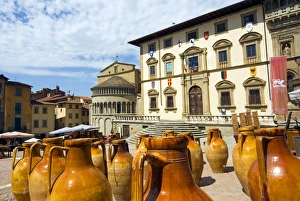 Arezzo Prints: Antiquarian fair of Arezzo, Piazza Vasari, Arezzo, Tuscany, Italy, Europe