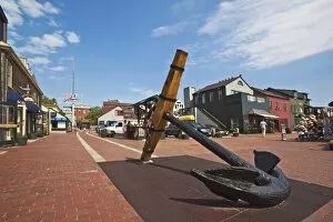 Antique anchor at Bowens Wharf, established in 1760 and now a busy waterfront retail