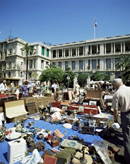 Flea Market Prints: Antique market in Courses Saleya, Nice, Alpes Maritimes, Cote d Azur