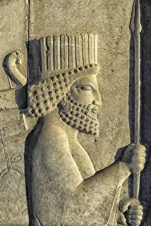 Spear Prints: Apadana stairway facade detail, relief of the Achaemenids, Medes and Persians, Persepolis