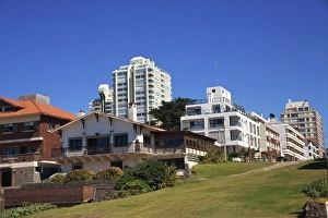 Apartments Prints: Apartments by beach, Punta del Este, Uruguay, South America