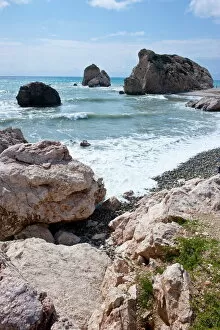 Images Dated 7th March 2008: Aphrodite Rock and Beach, Cyprus, Mediterranean, Europe