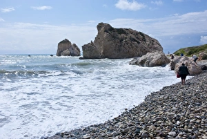 Images Dated 7th March 2008: Aphrodite Rock and Beach, Cyprus, Mediterranean, Europe