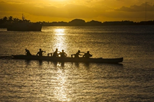 Rowing Boat Prints: Apia, Upolu, Samoa, South Pacific, Pacific