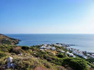 Apollonas Village, elevated view, Naxos Island, Cyclades, Greek Islands, Greece, Europe
