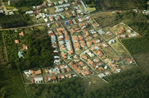 Costa Rican Prints: Approaching San Jose from the air, Costa Rica, Central America