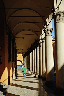 Bologna Prints: Arcade in the old city, Bologna, Emilia-Romagna, Italy, Europe