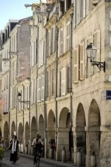 Arcaded street, La Rochelle, Charente-Maritime, France, Europe