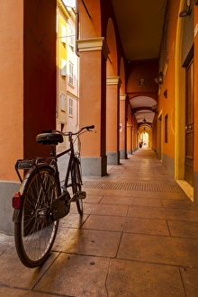 Parked Prints: The arcaded streets of Modena, Emilia-Romagna, Italy, Europe