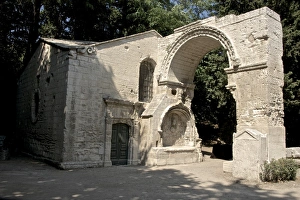 Arles Prints: Arch of the 12th century Saint Cesaire Abbey