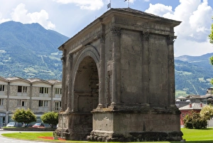 Aosta Valley Prints: Arch of Augustus, Aosta, Aosta Valley, Italian Alps, Italy, Europe