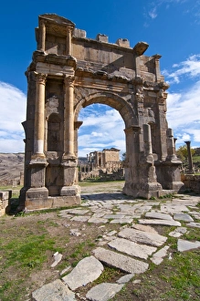 The Arch of Caracalla at the Roman ruins of Djemila, UNESCO World Heritage Site