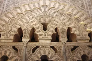 Renaissance Prints: Arch carvings at the Cordoba Mezquita (Great Mosque), UNESCO World Heritage Site, Cordoba