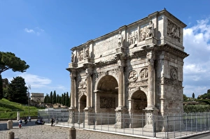 Forum Prints: Arch of Constantine, Arch of Titus beyond, Ancient Roman Forum, UNESCO World Heritage Site