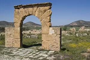 Arch of the Temple of Caelestis, Roman ruin of Thuburbo Majus, Tunisia