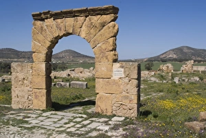 Images Dated 23rd March 2008: Arch of the Temple of Caelestis, Roman ruin of Thuburbo Majus, Tunisia