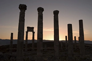 Syrian Prints: Archaelogical site at sunset