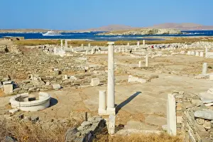 Archaeological site, Delos, UNESCO World Heritage Site, Cyclades Islands
