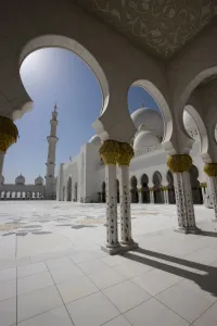 Portico Prints: Arches and columns of the decorative courtyard of the new Sheikh Zayed Bin Sultan Al Nahyan Mosque