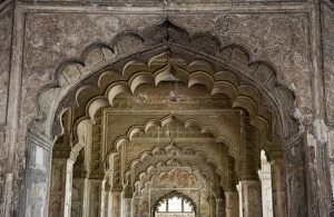 Images Dated 3rd April 2009: The arches of Diwan-i-Aam, Red Fort, UNESCO World Heritage Site, Old Delhi, India, Asia