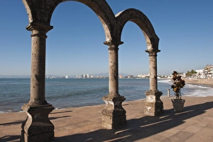 Malecon Prints: The Arches sculpture on the Malecon, Puerto Vallarta, Jalisco, Mexico, North America