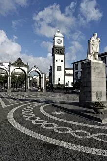 The Three Arches, symbolic old gates of the city, Ponta Delgada, Sao Miguel Island