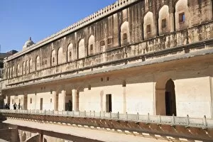 Architectual detail, Amber Fort Palace, Jaipur, Rajasthan, India, Asia