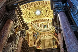 Catholic Prints: Architectural detail of the ceiling of Saint Peter's Basilica in Vatican City
