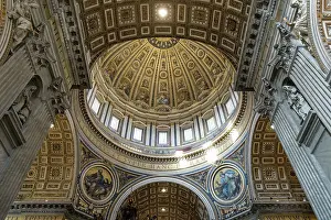 Catholic Prints: Architectural detail of the ceiling of Saint Peter's Basilica in Vatican City