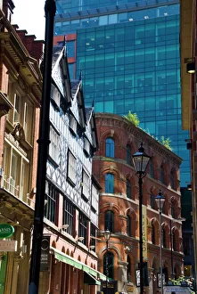 Manchester Prints: Architectural contrasts, Manchester, England, United Kingdom, Europe