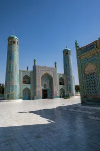 Worship Prints: Architectural features of the blue mosque in Mazar-e-Sharif in Afghanistan