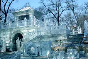 Harbin Prints: Architectural ice sculpture, Harbin, Heilangjiang Province, China, Asia