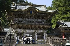 Architecturally ornate Yomeimon main entry gate at the Toshogu Shrine in Nikko