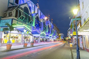 Tail Light Prints: Architecture on Broad Street, Bridgetown, St. Michael, Barbados, West Indies, Caribbean