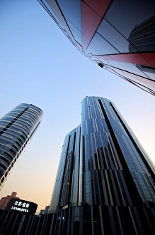 Beijing Prints: Architecture at dusk at Sanlitun SOHO, Beijing, China, Asia