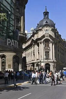 Images Dated 12th March 2008: Architecture on the main commercial street, Paseo Ahumada, Santiago Centro