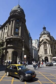 Images Dated 12th March 2008: Architecture on the main commercial street Paseo Ahumada, Santiago Centro