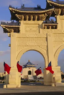 Flag Pole Prints: Archway and Chiang Kaishek (Chiang Kai Shek) Memorial Hall