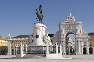 Lisbon Prints: Arco da Rua Augusta triumphal arch, King Jose I Monument, Praca do Comercio, Baixa
