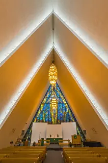Orange Colour Prints: The Arctic Cathedral (Tromsdalen Church) (Tromsoysund Church)